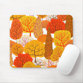 Abstrakte Blätter und Bäume im Herbst Mousepad