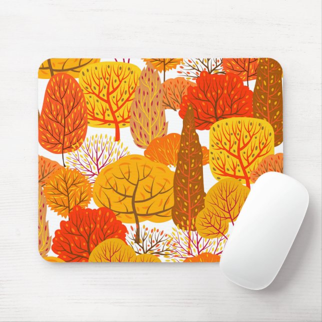 Abstrakte Blätter und Bäume im Herbst Mousepad (Mit Mouse)