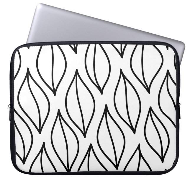 Abstrakte Blätter. Vintage Struktur. Handgezogenes Laptopschutzhülle (Vorderseite)