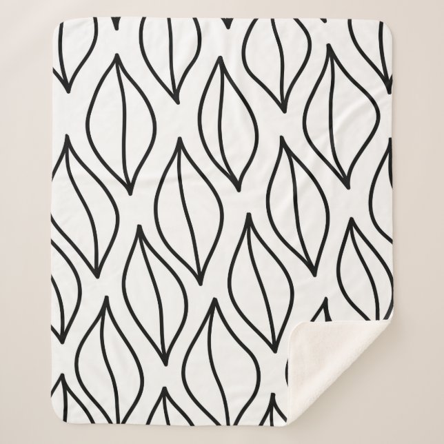 Abstrakte Blätter. Vintage Struktur. Handgezogenes Sherpadecke (Vorderseite)