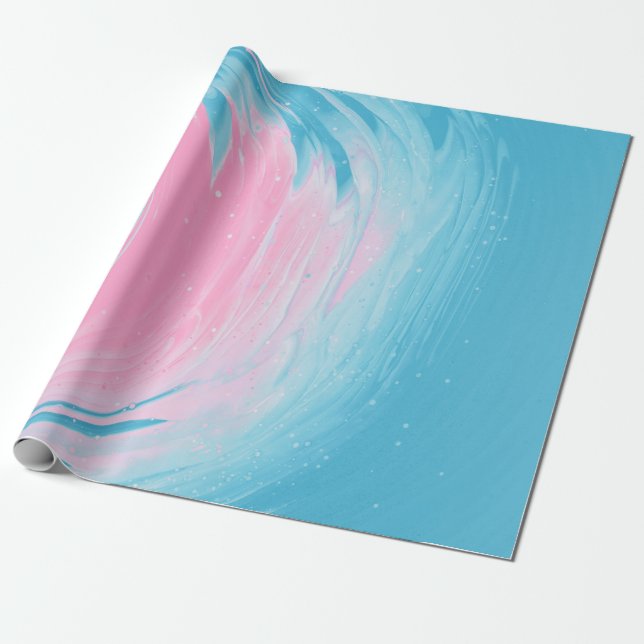 ABSTRAKTE BLAU- UND PINKBILDUNG 2 GESCHENKPAPIER (Ungerollt)