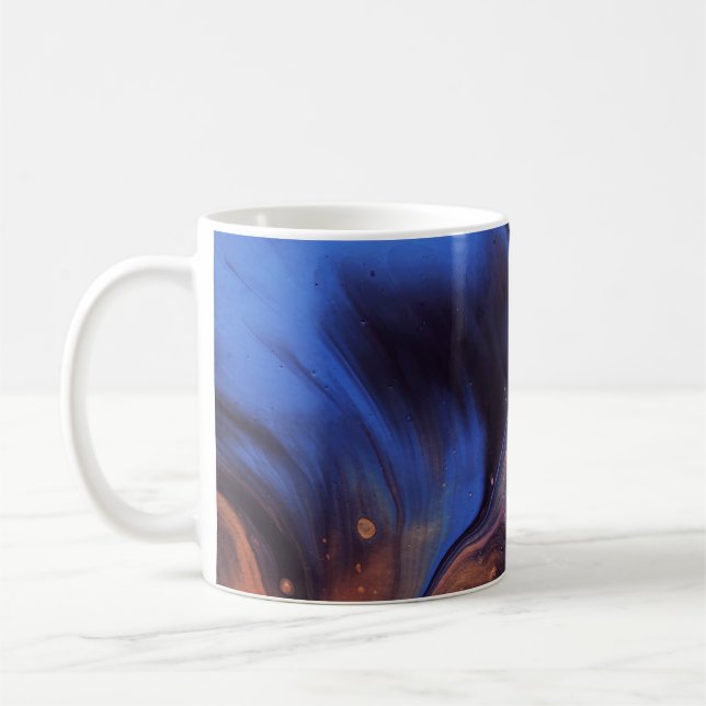 ABSTRAKTE BLAU- UND WEISSBILDUNG KAFFEETASSE (Links)