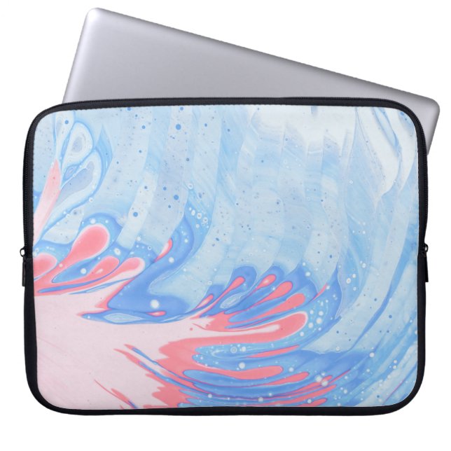 ABSTRAKTE BLAU WEISS UND ROT LAPTOPSCHUTZHÜLLE (Vorderseite)