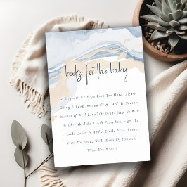 Abstrakte blaue Beige Küstenstudios für Babydusche Begleitkarte