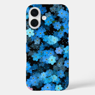 Abstrakte blaue Blumen iPhone 16 Hülle