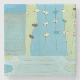 Abstrakte blaue Ei-Parade Steinuntersetzer