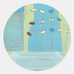 Abstrakte Blaue Eierparade Runder Aufkleber