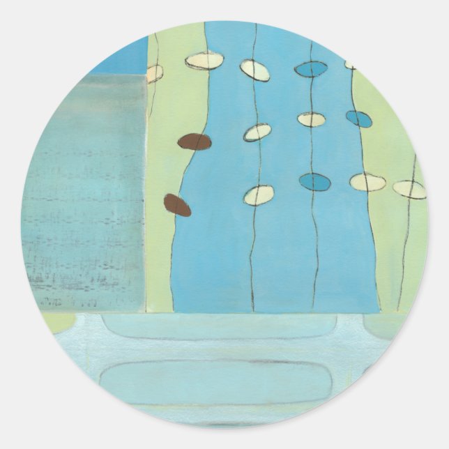 Abstrakte Blaue Eierparade Runder Aufkleber (Vorderseite)