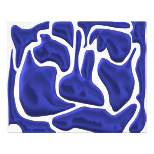 Abstrakte blaue Flüssigkeitsformen – 3D-Moderne Ku Fotodruck