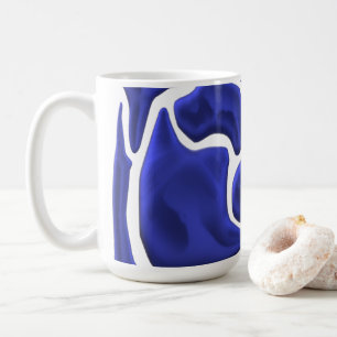 Abstrakte blaue Flüssigkeitsformen – 3D-Moderne Ku Kaffeetasse