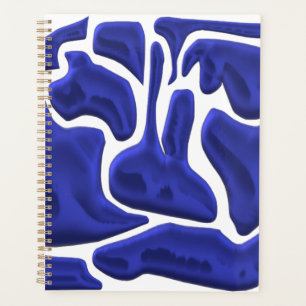 Abstrakte blaue Flüssigkeitsformen – 3D-Moderne Ku Planer