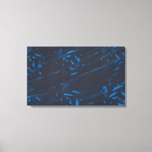 Abstrakte blaue Formen auf Marine-Schwarzes Leinwanddruck