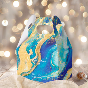 Abstrakte blaue goldene bunte Dankeschön-Geschenkb Geschenkschachtel