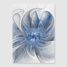 Abstrakte blaue graue Wasserfarbe-Fraktal-Kunst-Bl
