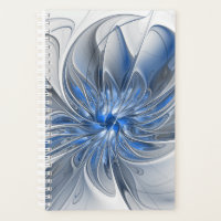 Abstrakte blaue graue Wasserfarbe-Fraktal-Kunst-Bl
