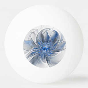 Abstrakte blaue graue Wasserfarbe-Fraktal-Kunst-Bl Tischtennisball
