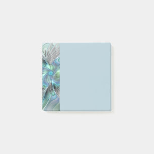 Abstrakte Blaue Grüne Schmetterling Fantasy Frakta Post-it Klebezettel