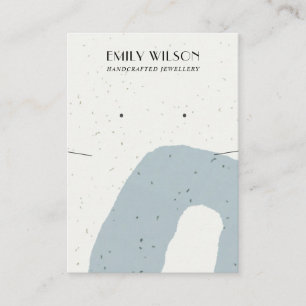 ABSTRAKTE BLAUE KERAMIK NEKLACE EARRING DISPLAY VISITENKARTE