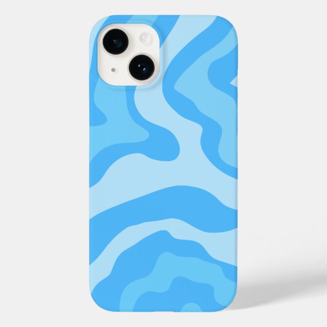 abstrakte blaue Kunst Case-Mate iPhone 14 Hülle (Rückseite)