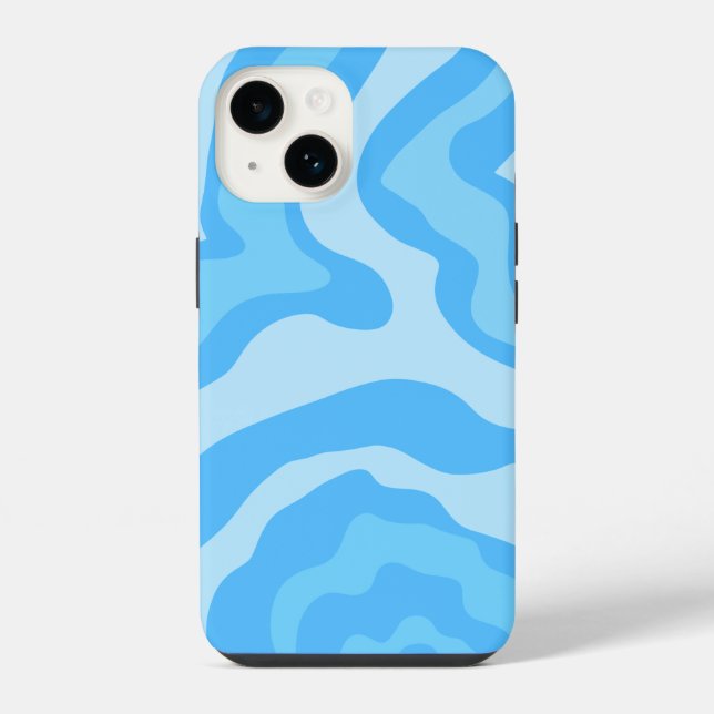 abstrakte blaue Kunst iPhone 14 Hülle (Rückseite)