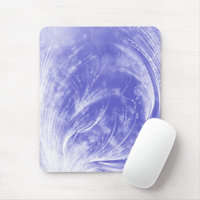 Abstrakte blaue Leuchten und Glühwürmchen Mousepad (Mit Mouse)