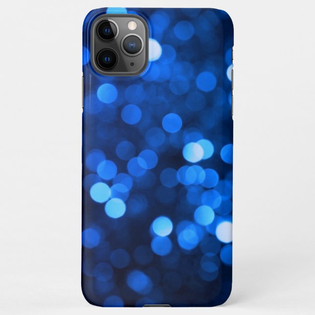 Abstrakte blaue Leuchtpunkte iPhone Hülle (Rückseite)