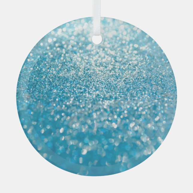 Abstrakte blaue Lichter, künstlerischer Hintergrun Ornament Aus Glas (Vorderseite)