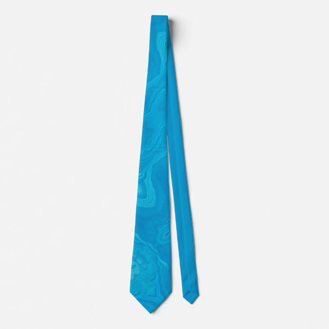 Abstrakte Blaue Marmor Personalisierte  Krawatte (Vorderseite)