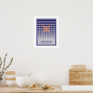 abstrakte blaue Punkte geometrische Bauhaus-Plakat Poster