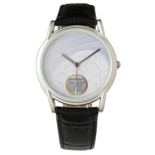 Abstrakte blaue Rührstäbchen Armbanduhr