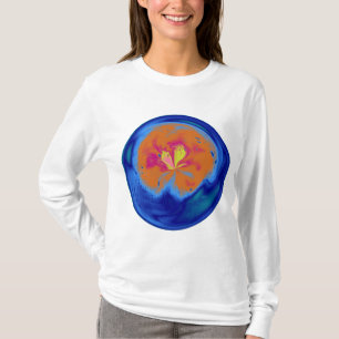Abstrakte blaue Sphäre mit Lichteffekt T-Shirt