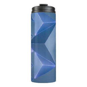 Abstrakte blaue Tapete Thermosbecher