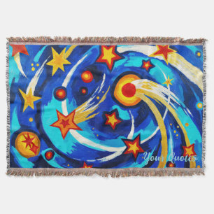 Abstrakte Blaue Türkis-Galaxie-Malerei Whimsicaler Decke