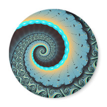 Abstrakte blaue Türkis orange Fraktal-Kunst-Spiral