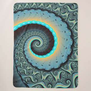Abstrakte blaue Türkis orange Fraktal Kunst Spiral Sherpadecke