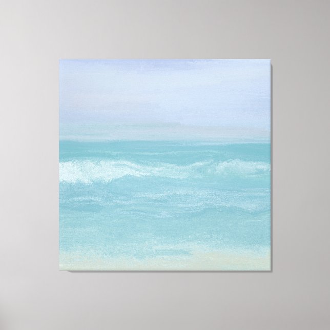 Abstrakte Blaue Uferschornsteine in Wasserfarbe Leinwanddruck (Vorderseite)