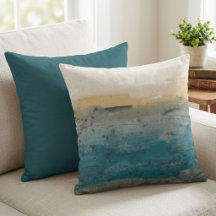 Abstrakte blaue und goldene Wasserfarbenlandschaft