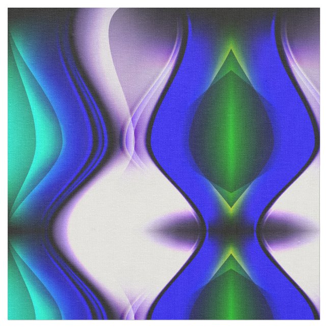 Abstrakte blaue und grüne Waves Stoff (Nahaufnahme)
