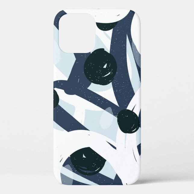 Abstrakte blaue und marinebürste Pinselstriche Case-Mate iPhone Hülle (Rückseite)