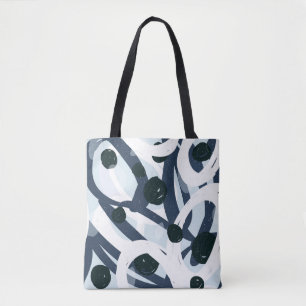 Abstrakte blaue und marinebürste Pinselstriche Tasche