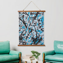 Abstrakte blaue und schwarze Pinselstriche
