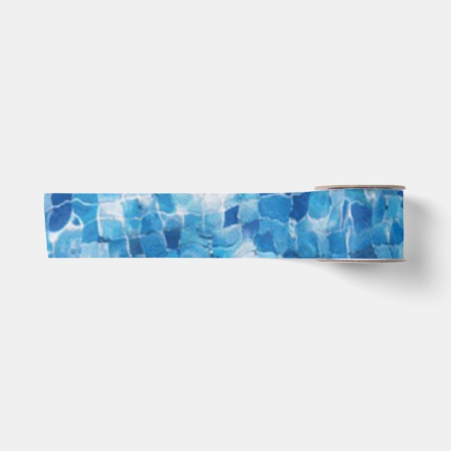 Abstrakte blaue Wasseroberfläche Satinband (Vorderseite)