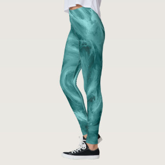 Abstrakte blaue Wasserwirbel-Malerei Leggings