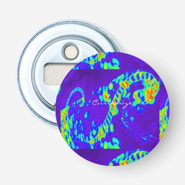 abstrakte blaue Wellen Thunder_Cove Flaschenöffner (Vorderseite)