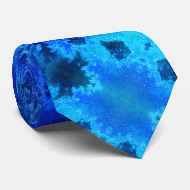 Abstrakte Blauer Ozean-Luft Krawatte (Gerollt)