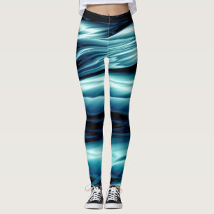 Abstrakte blaues Wasser-Wellen Leggings