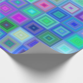 Abstrakte, blaurosa Boxen Retrowappapier Geschenkpapier