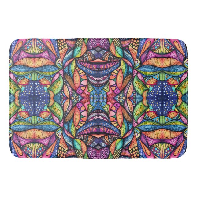 Abstrakte Blinddoodle Badematte (Vorderseite)