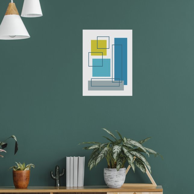 Abstrakte Blöcke 1 Geometrisches Design Poster (Wohnzimmer 1)