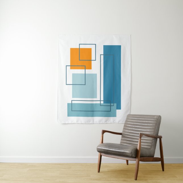 Abstrakte Blöcke 1 Geometrisches Design Wandteppich (Beispiel)
